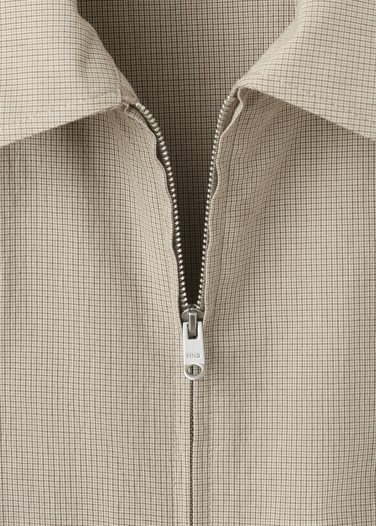 Micro check blazer 100% cotton — Beige