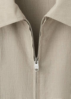 Micro check blazer 100% cotton — Beige 8