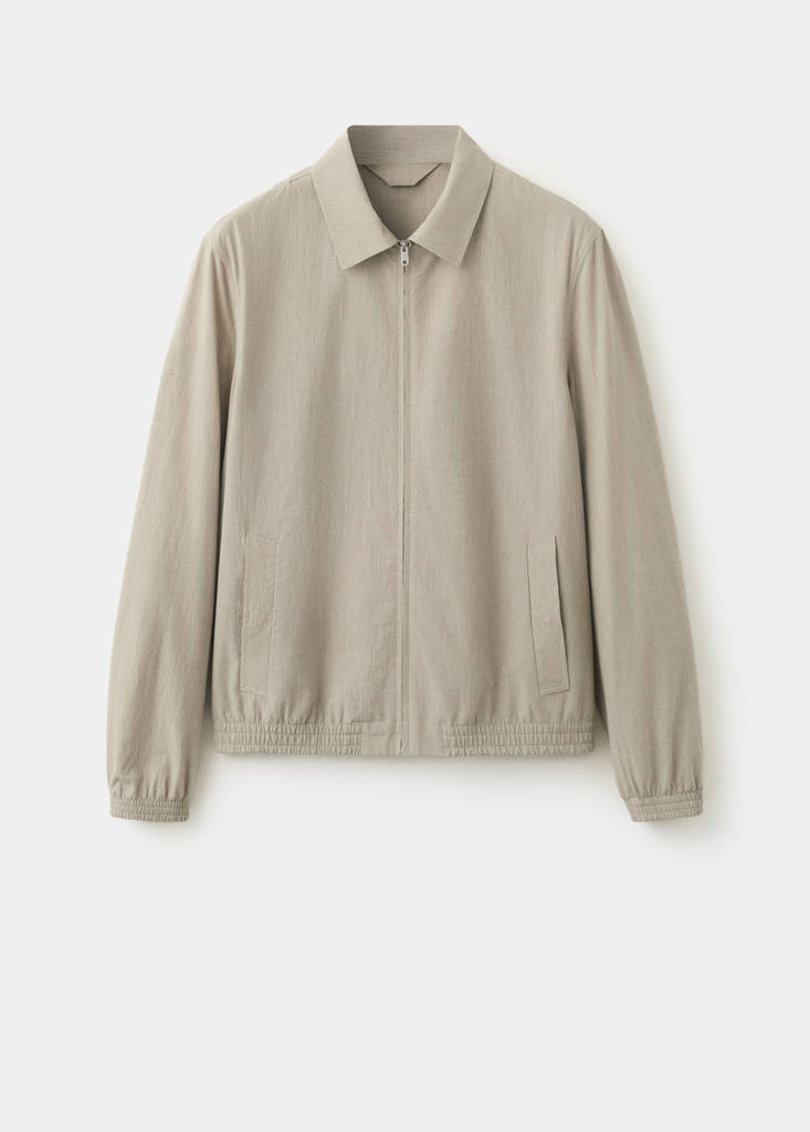 Micro check blazer 100% cotton — Beige