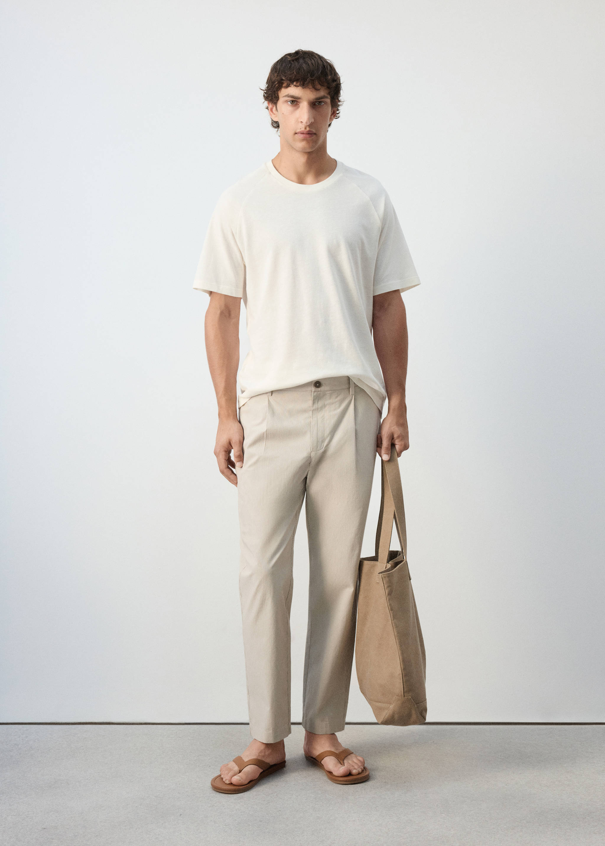 Pantalon regular fit coton pinces - Plan général