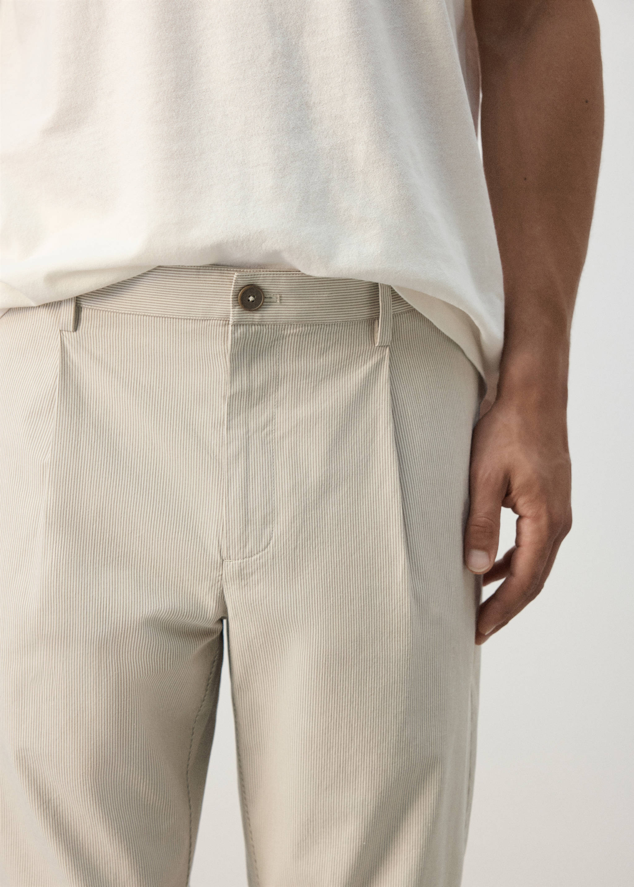 Pantalon regular fit coton pinces - Détail de l'article 1