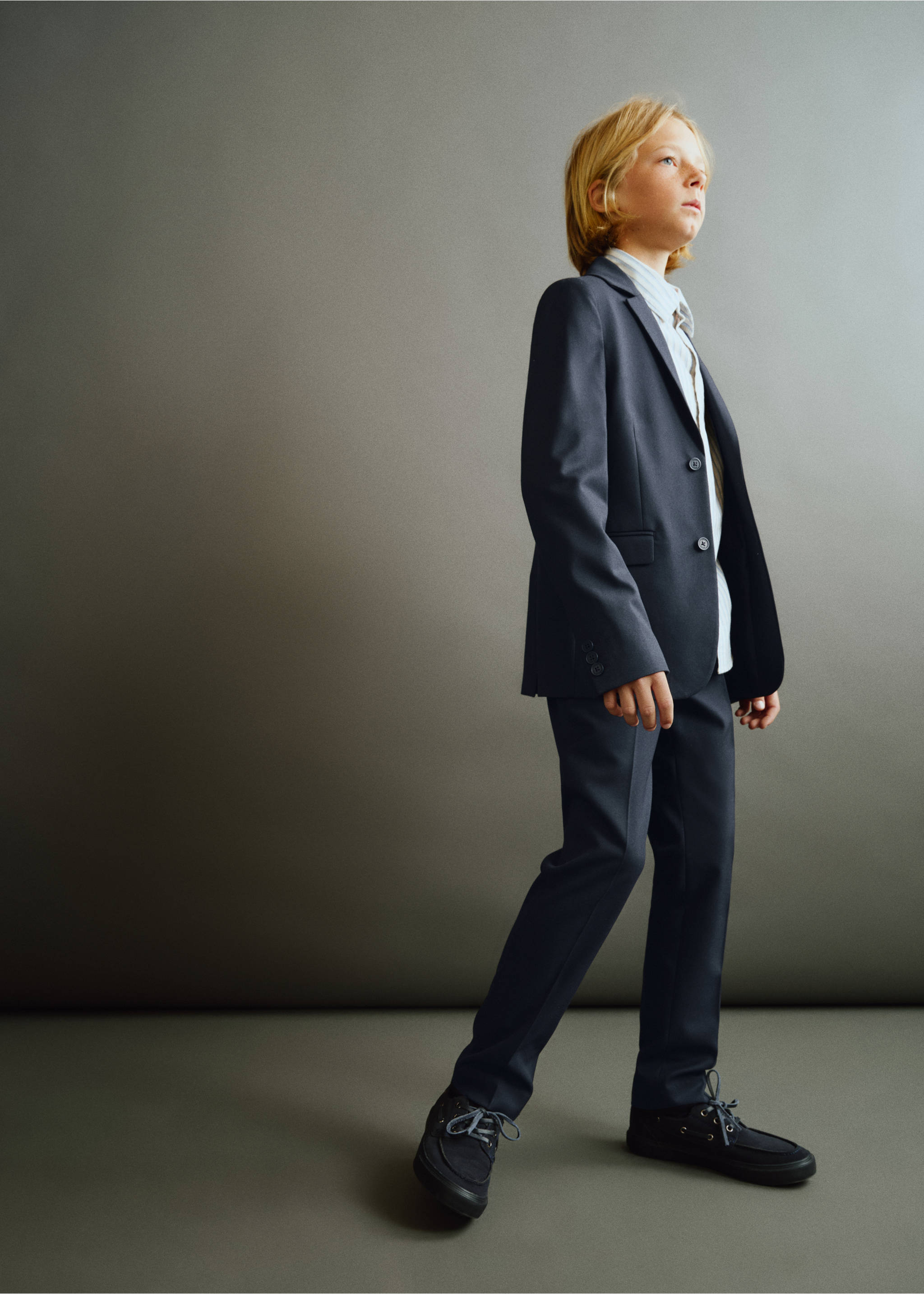 Straight-fit suit trousers - General plane, Navy. Ref: 37022892-00.