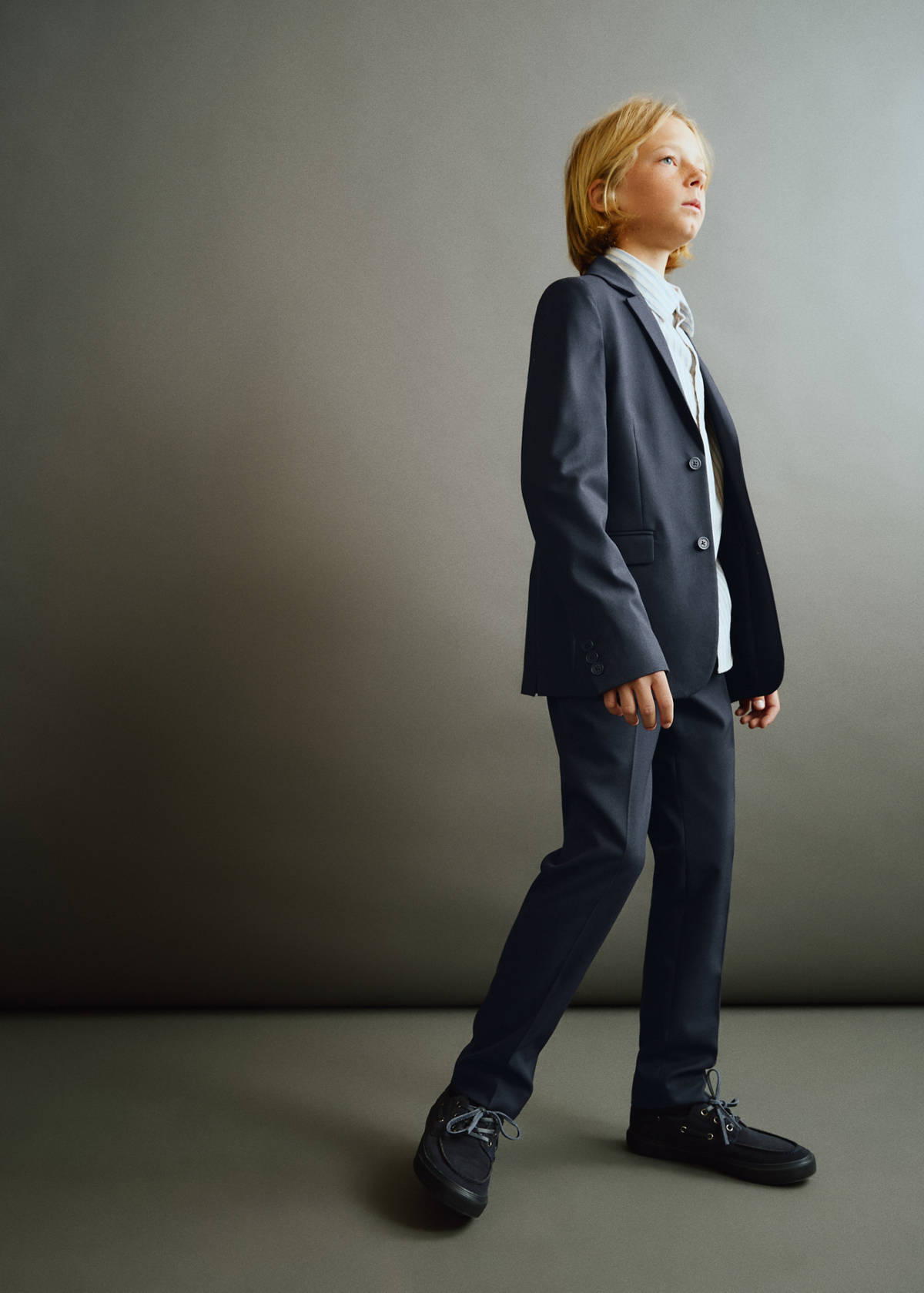 Straight-fit suit trousers — Navy