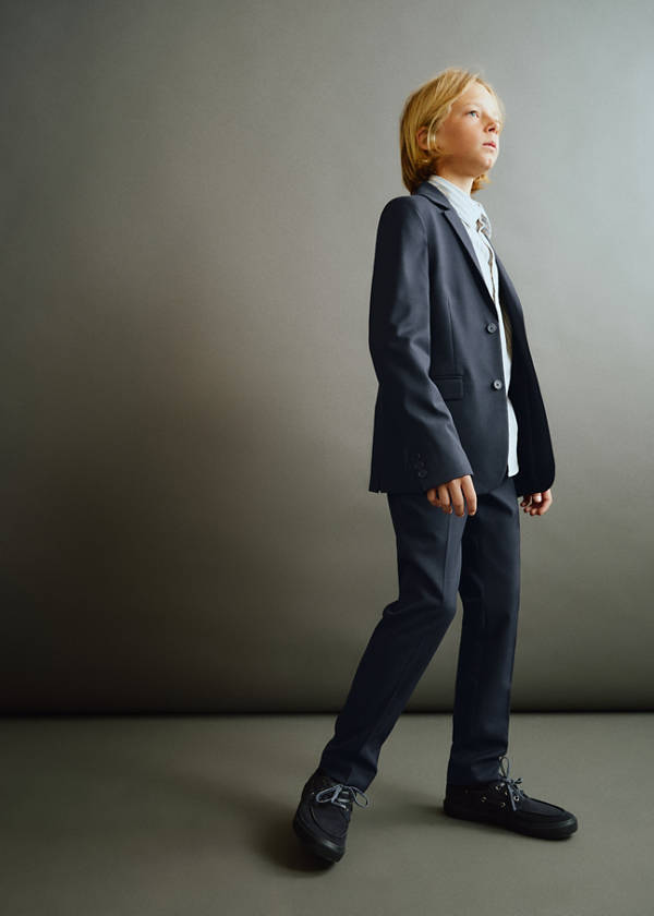 Straight-fit suit trousers — Navy