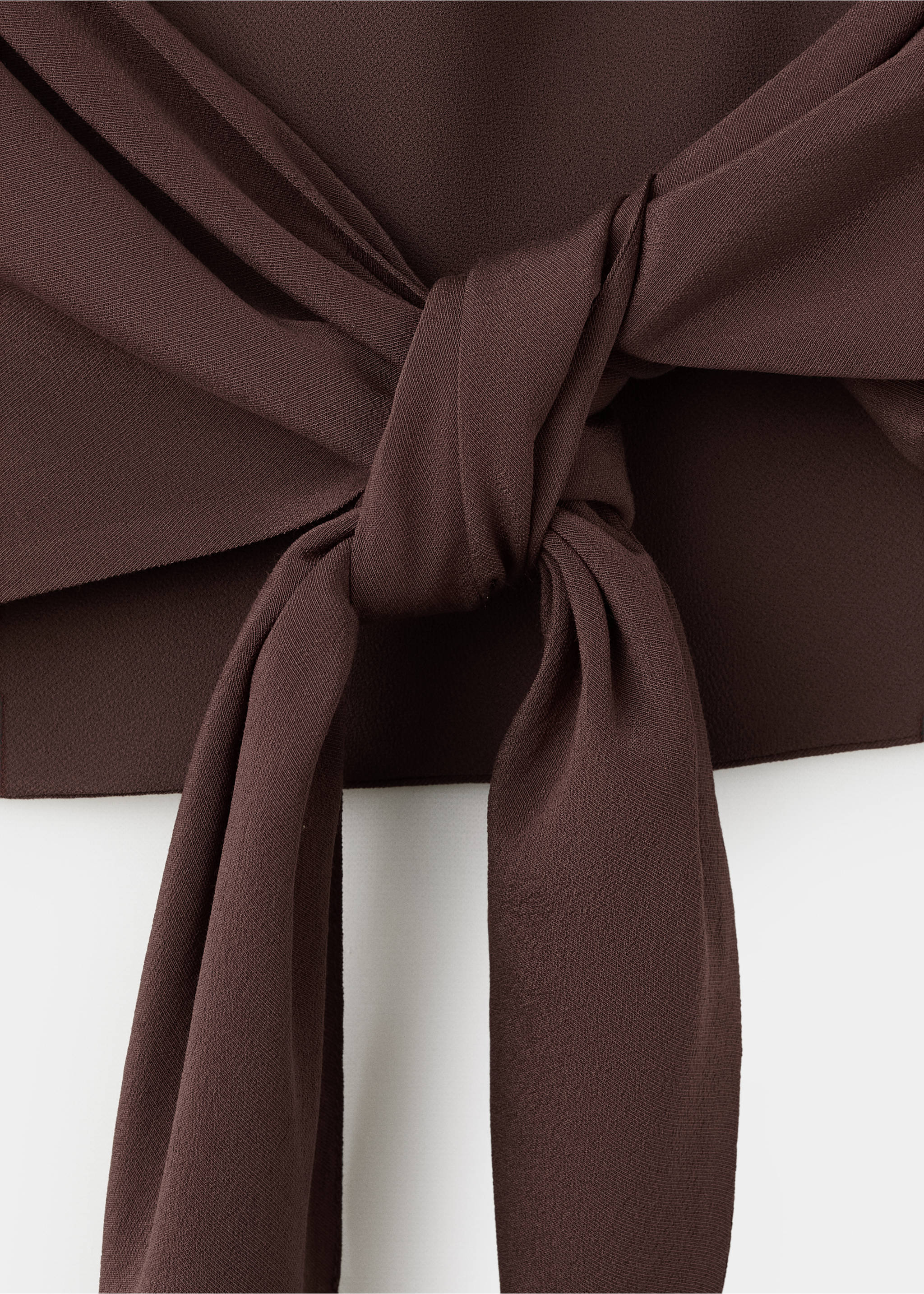 Draped halter crop top - Details of the article 8, Brown. Ref: 37022896-00.