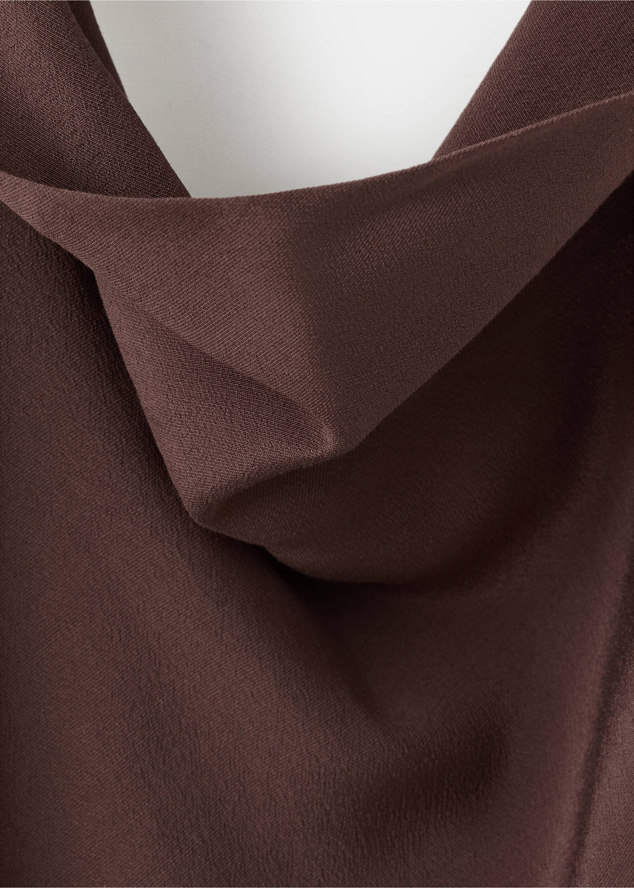 Draped halter crop top - Details of the article 0, Brown. Ref: 37022896-00.