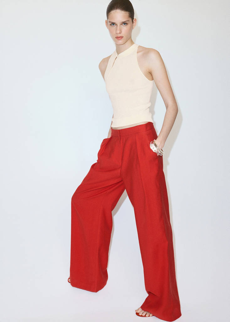 Frog fastener knitted top — Ecru