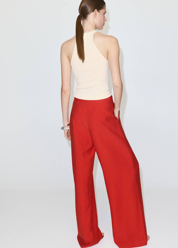 Frog fastener knitted top — Ecru