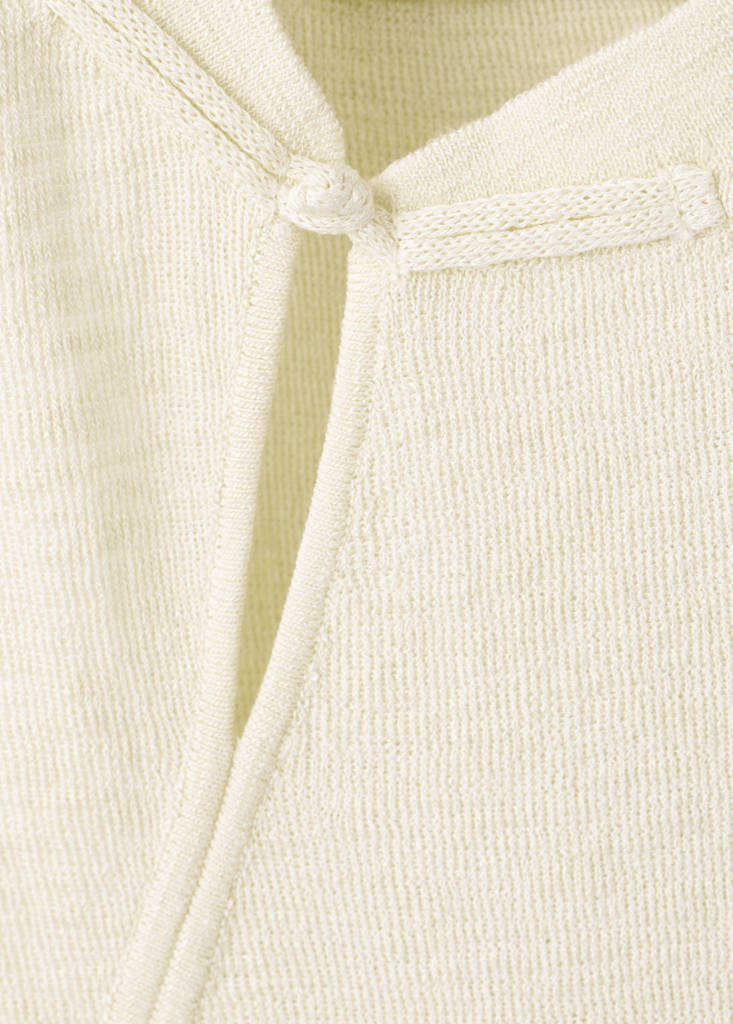 Frog fastener knitted top — Ecru