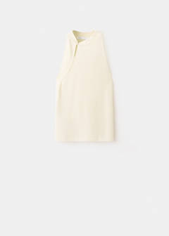 Frog fastener knitted top — Ecru 5