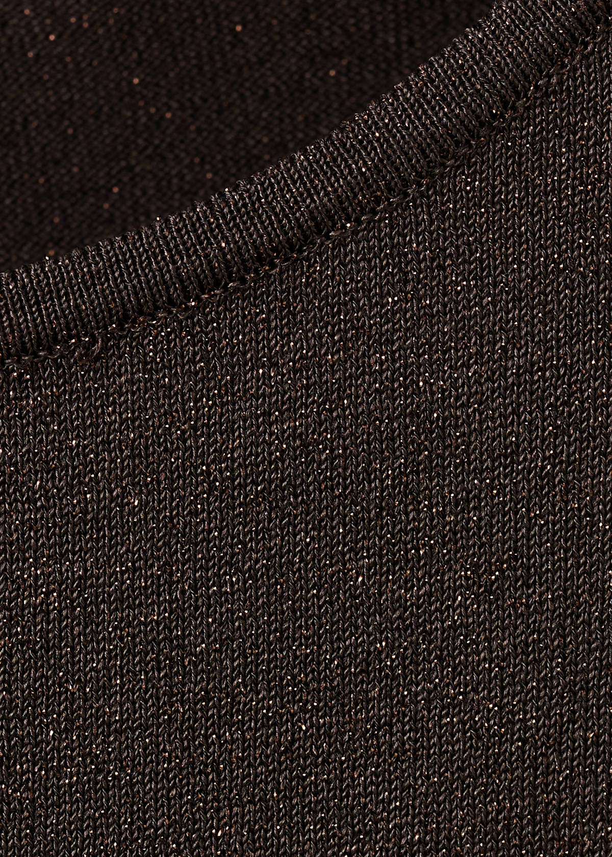 Boat-neck knitted top — Chocolate