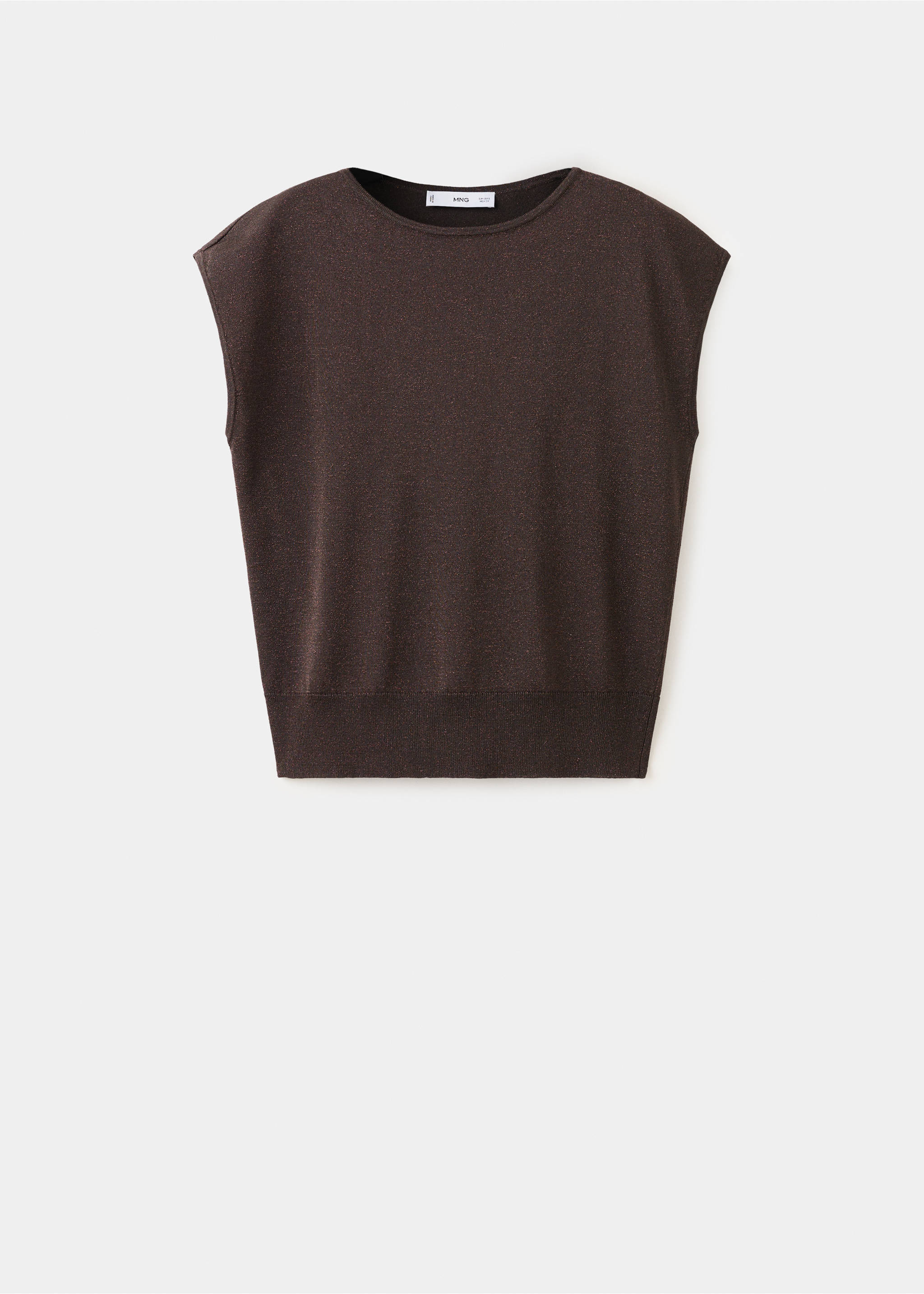 Boat-neck knitted top - Article without model, Chocolate. Ref: 37022898-00.