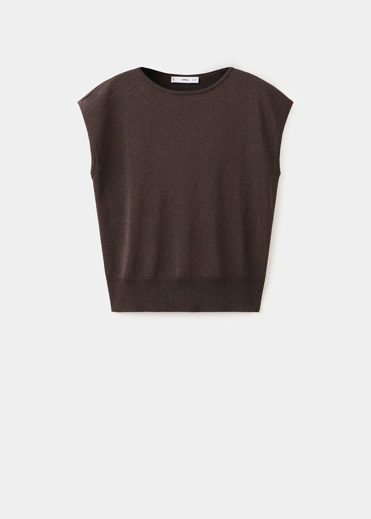 Boat-neck knitted top — Chocolate