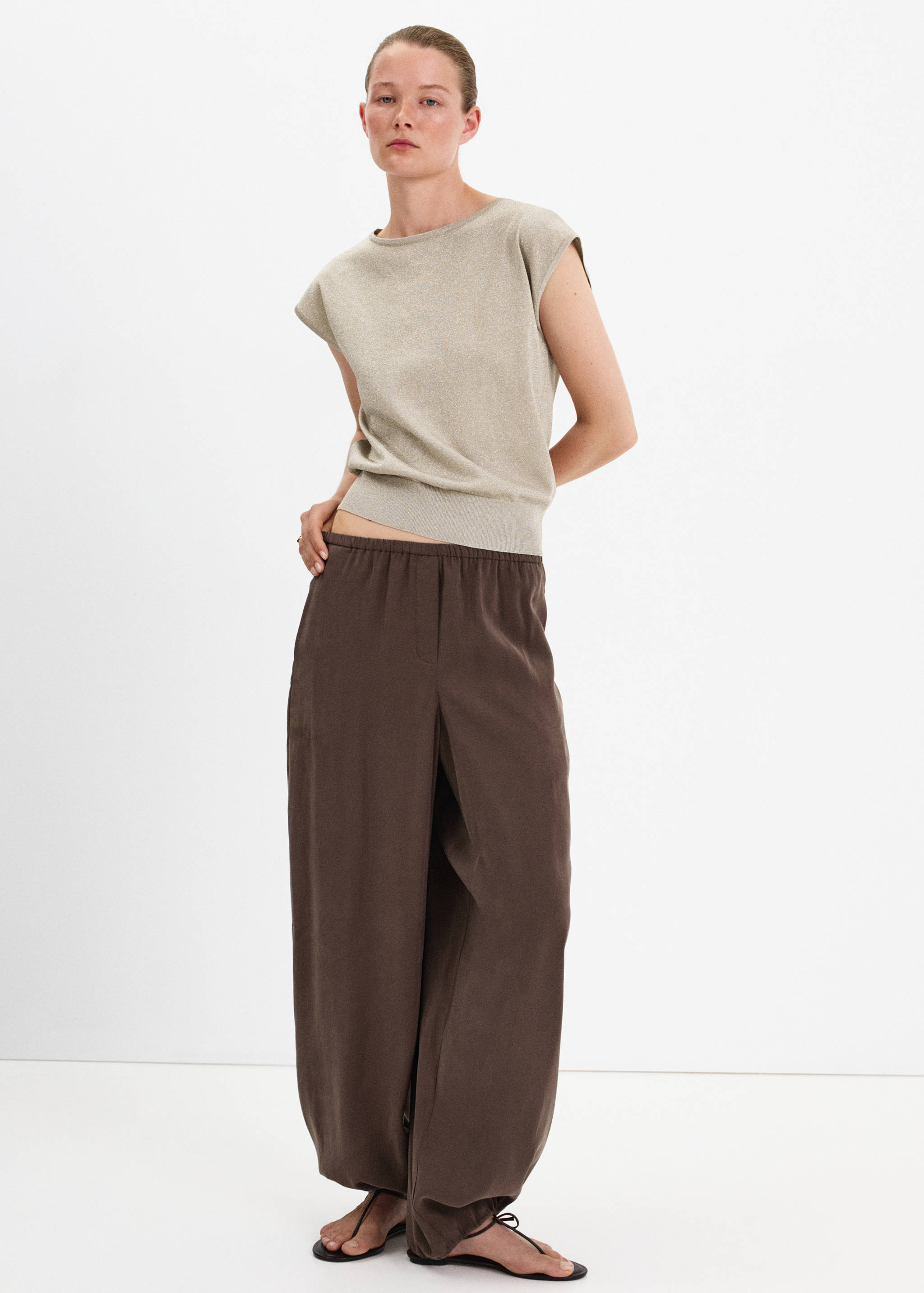 Boat-neck knitted top - General plane