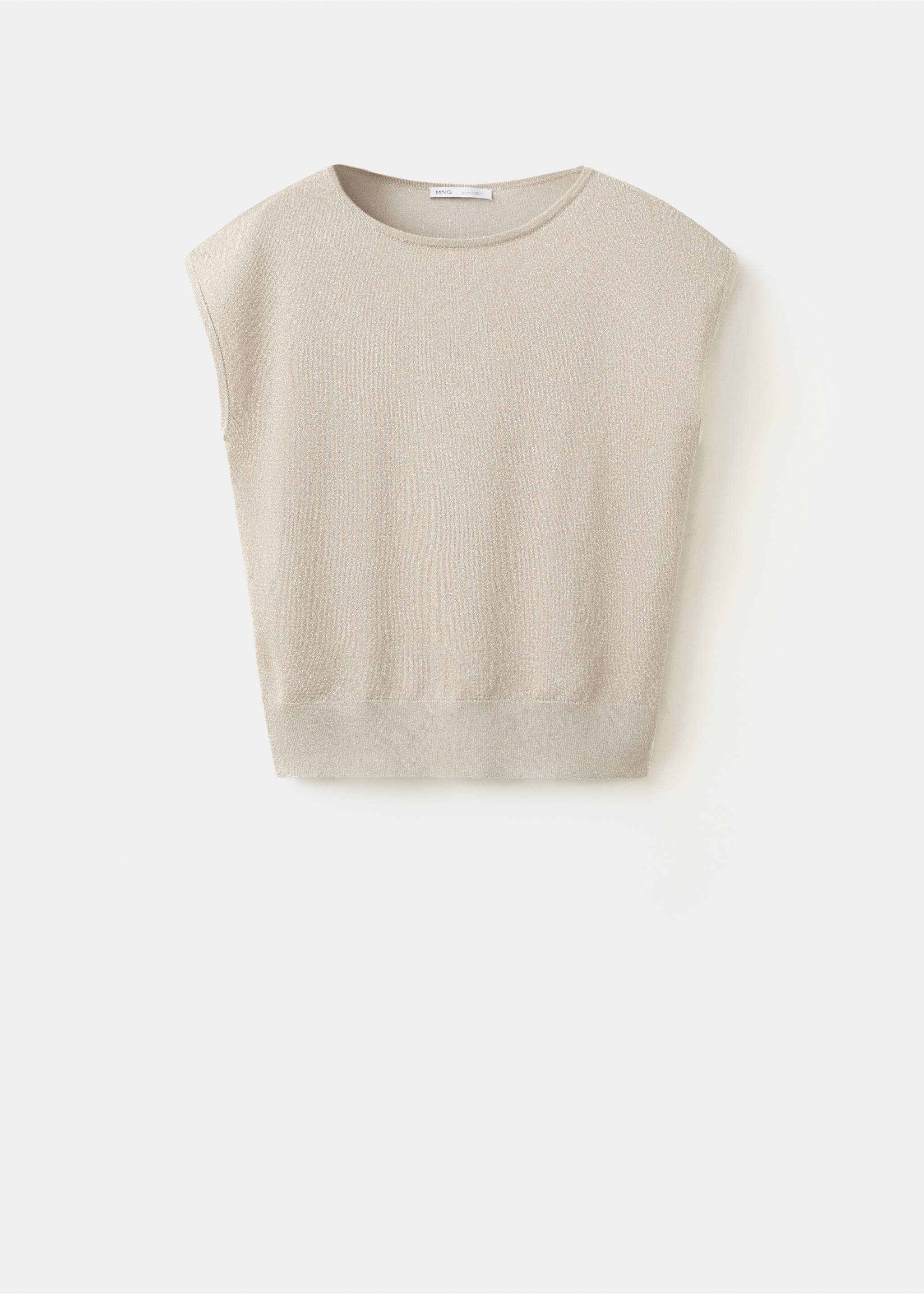 Boat-neck knitted top - Article without model, Silver. Ref: 37022898-00.