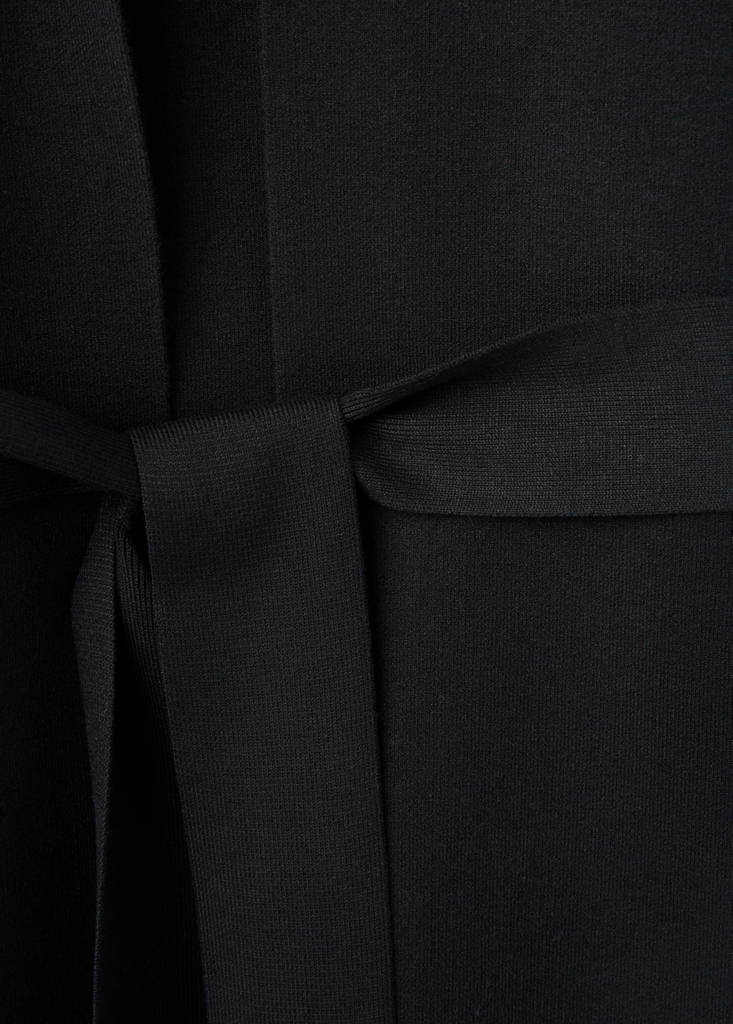 Long milano cardigan with stitching detail — Black