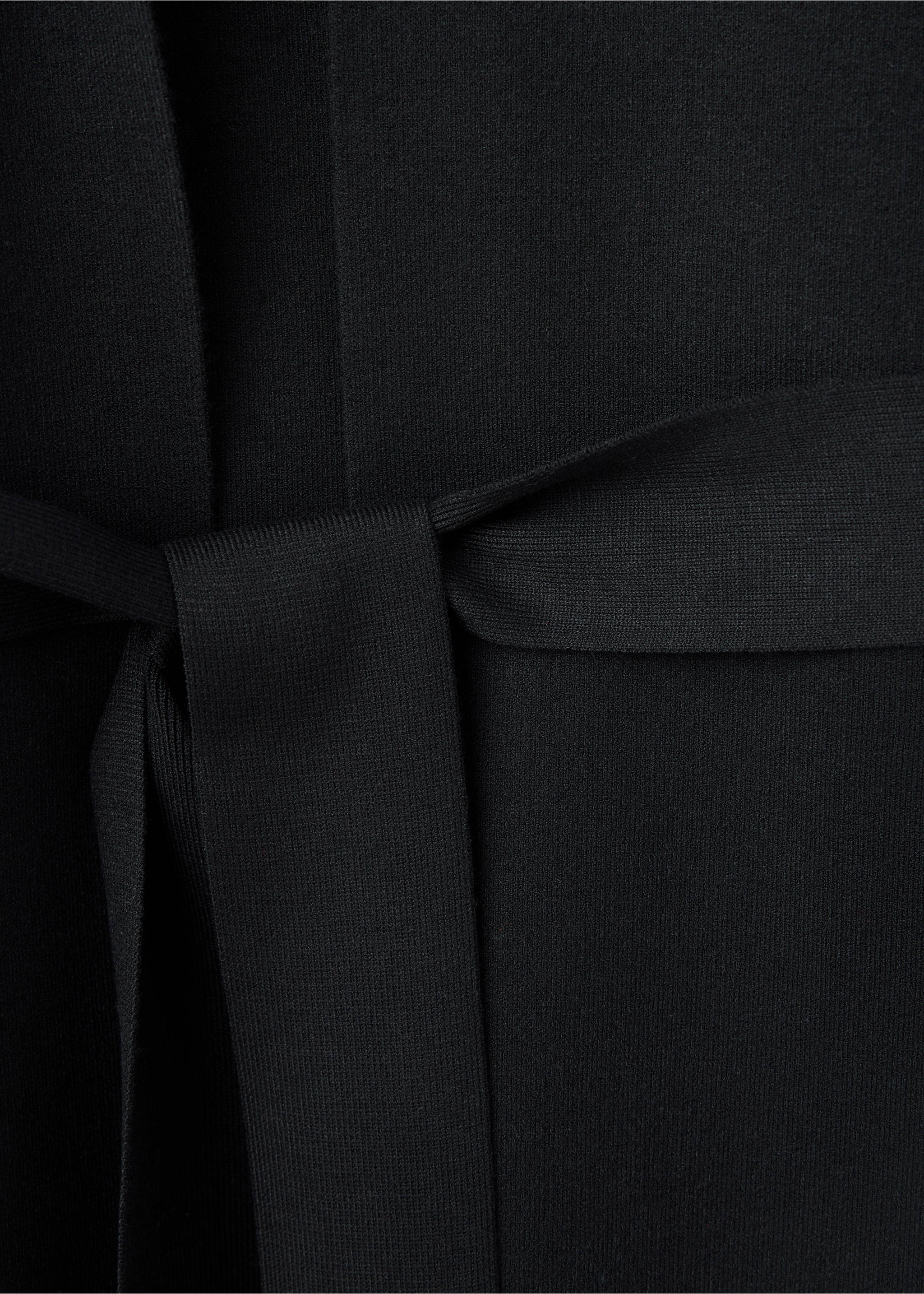 Long milano cardigan with stitching detail - Details of the article 8, Black. Ref: 37022899-00.