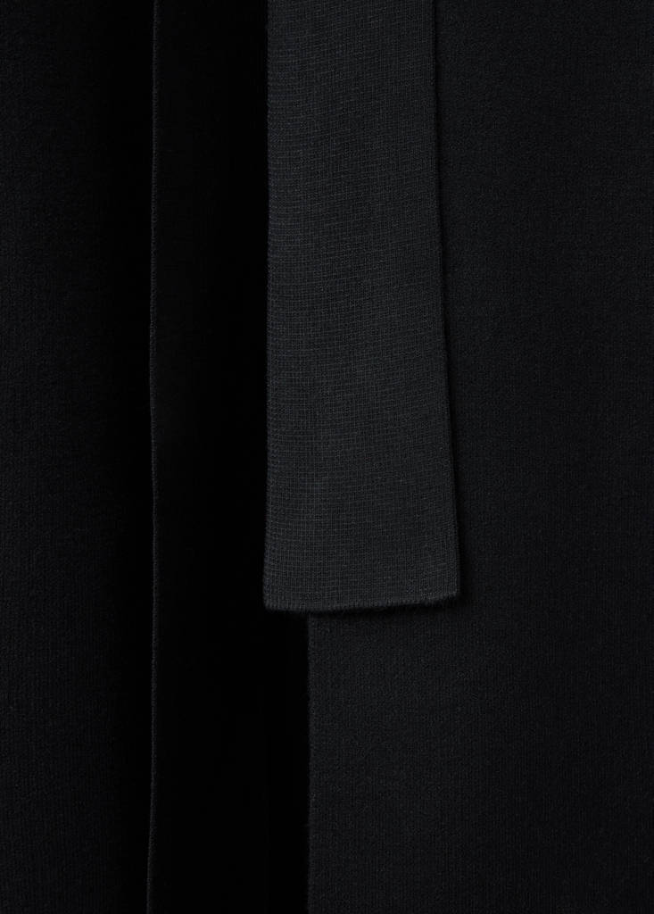 Long milano cardigan with stitching detail — Black