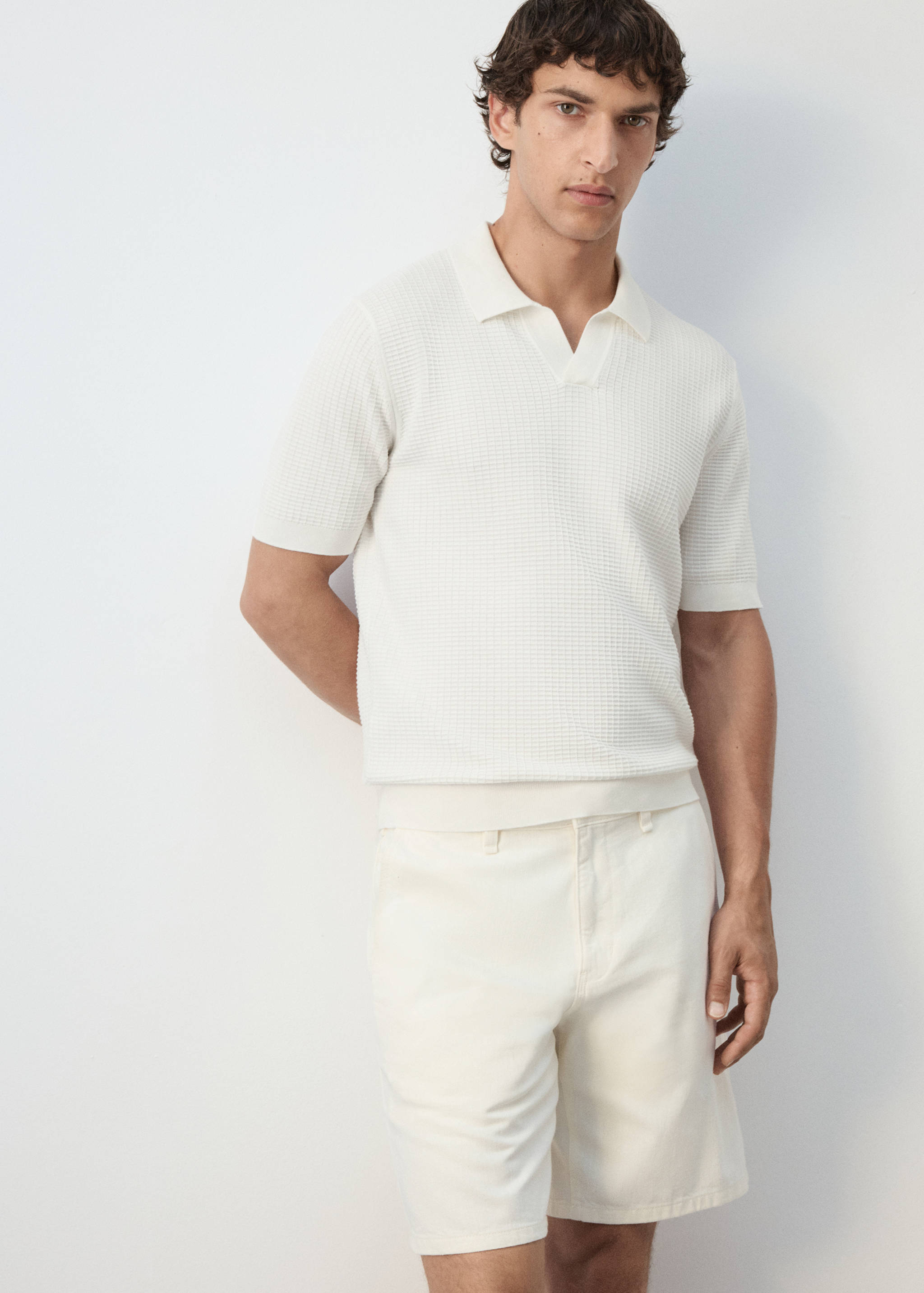100% cotton knitted polo shirt - Details of the article 1