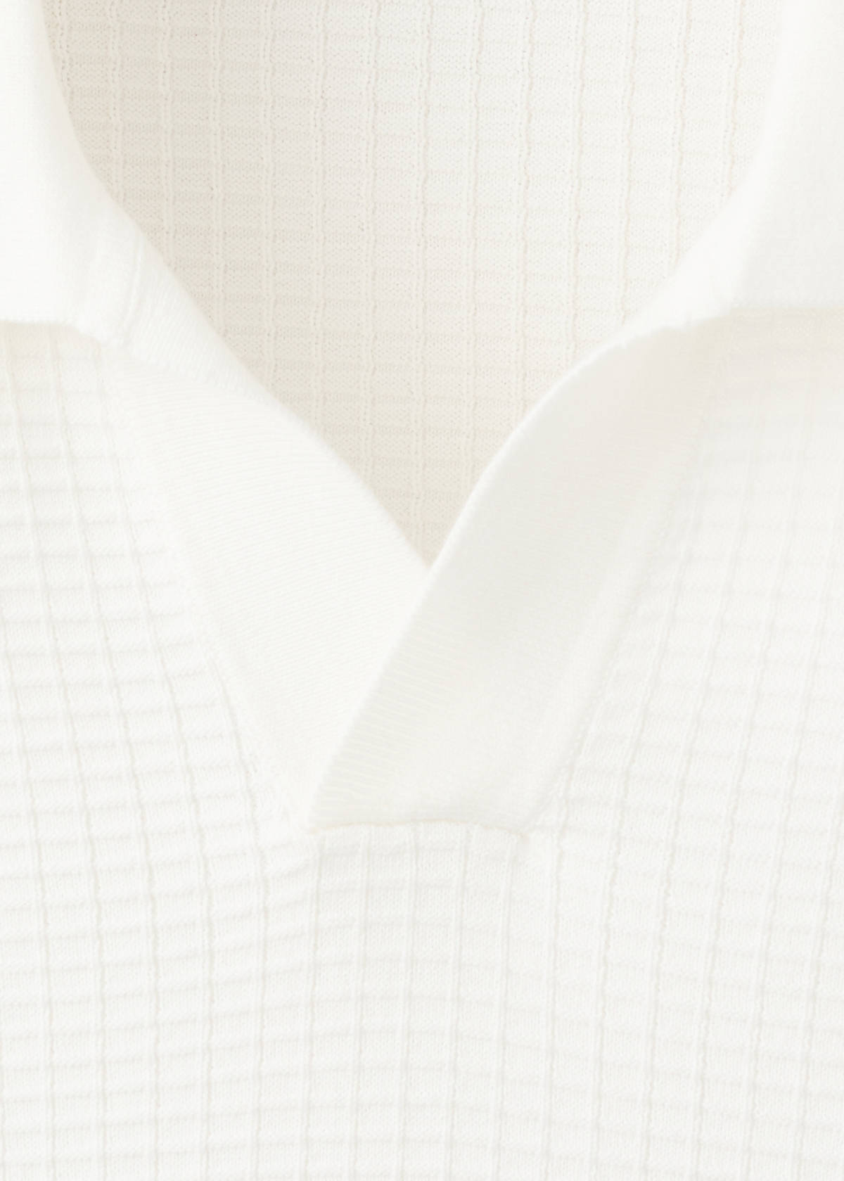 100% cotton knitted polo structure — Off White