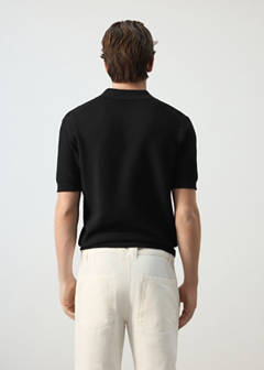 100% cotton knitted polo structure — Black 3