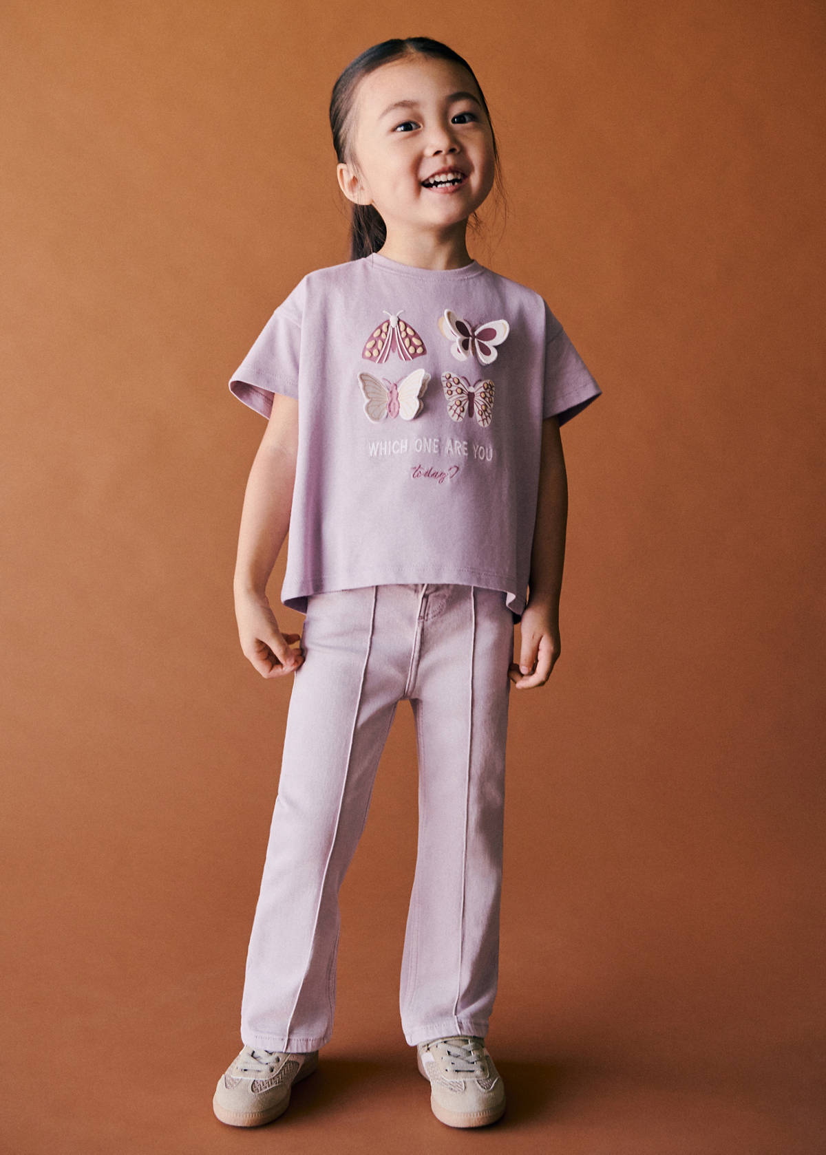 Decorative seam flared jeans — Light/Pastel Purple