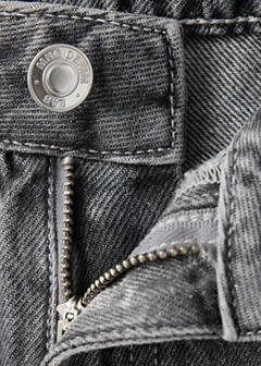Wide leg jeans with embroidered stars — Open Grey 4