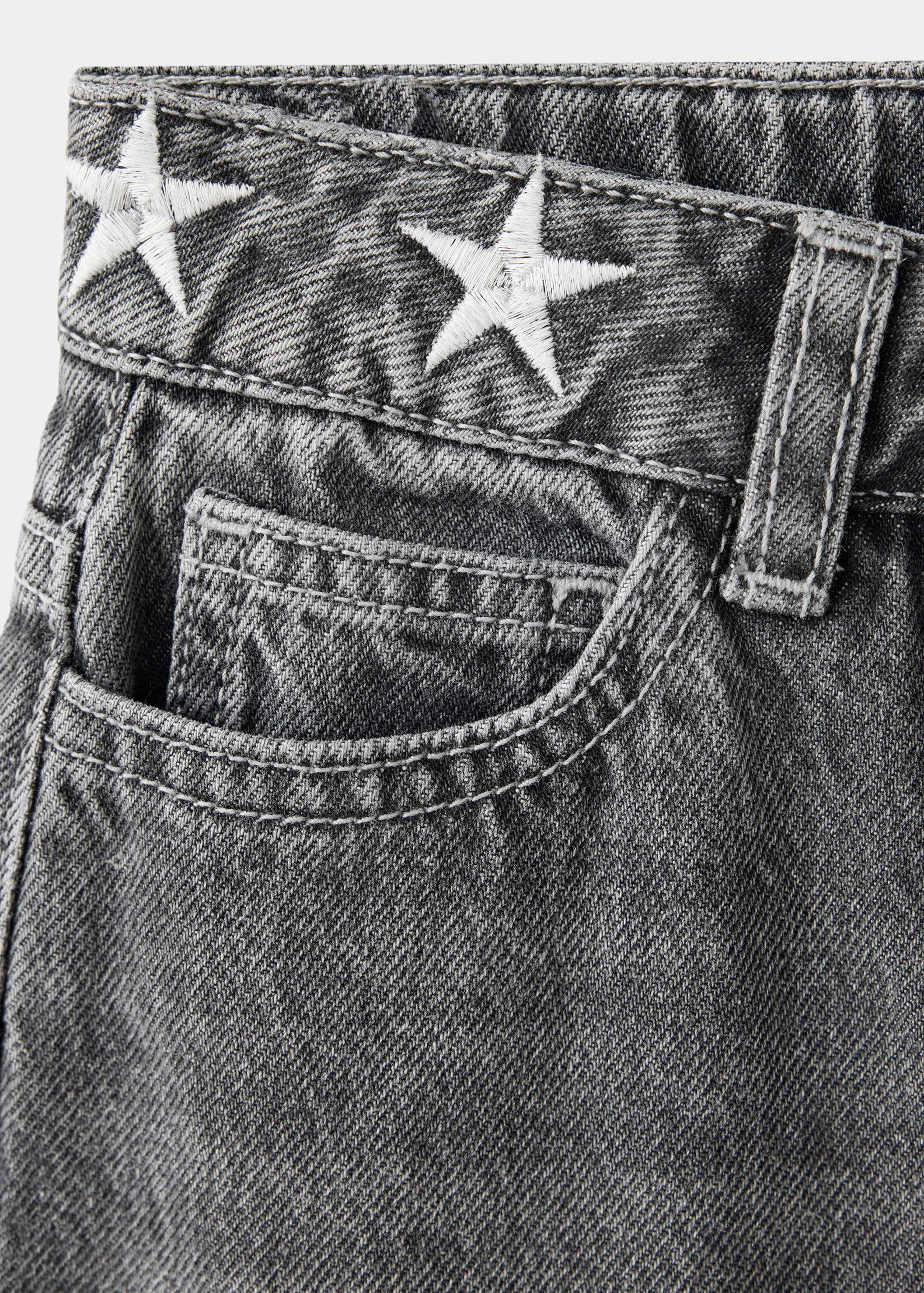 Jean wide leg à étoiles brodées - Détail de l'article 0