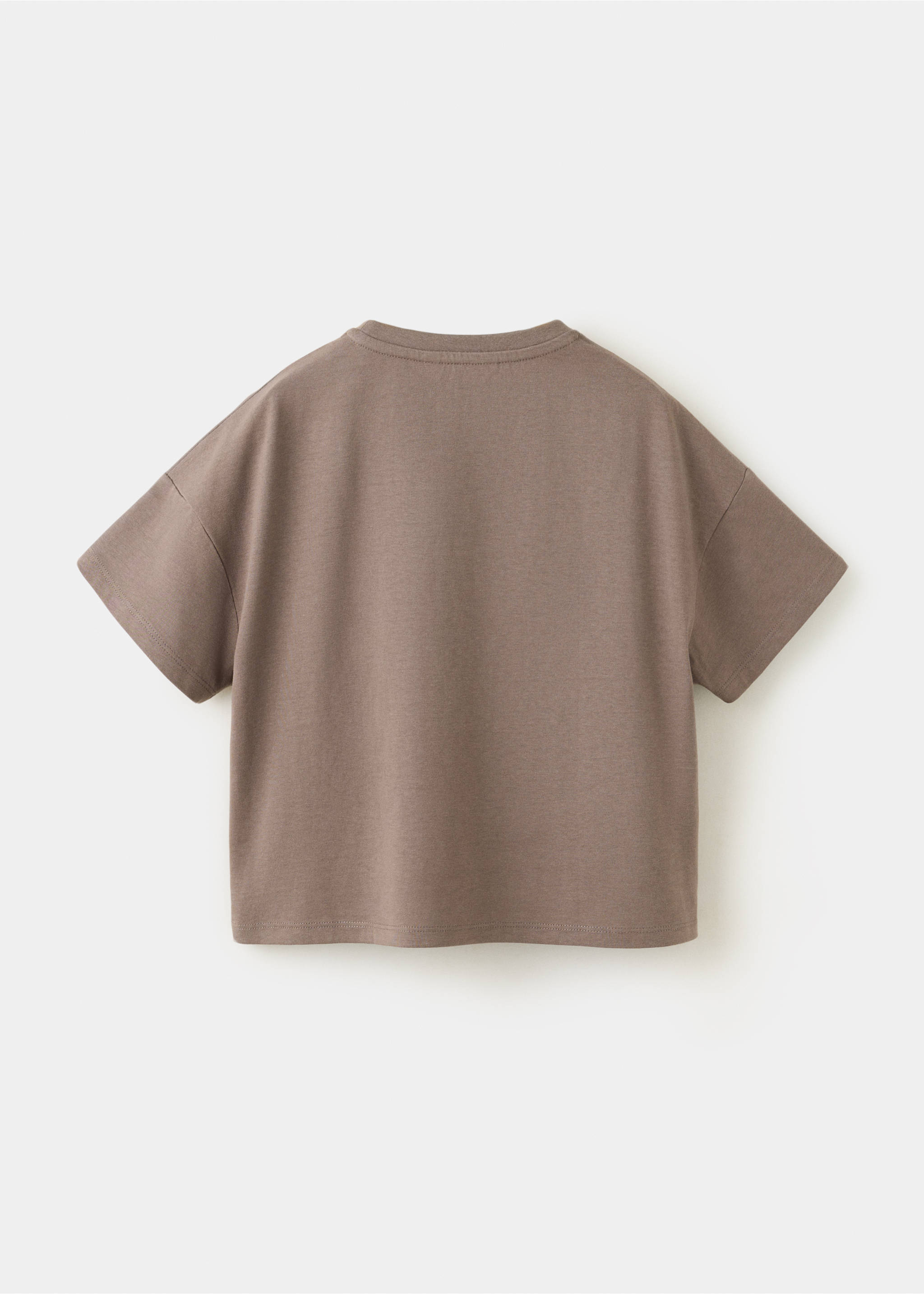 Cotton T-shirt with print detail - Reverse of the article, Brown. Ref: 37022909-00.