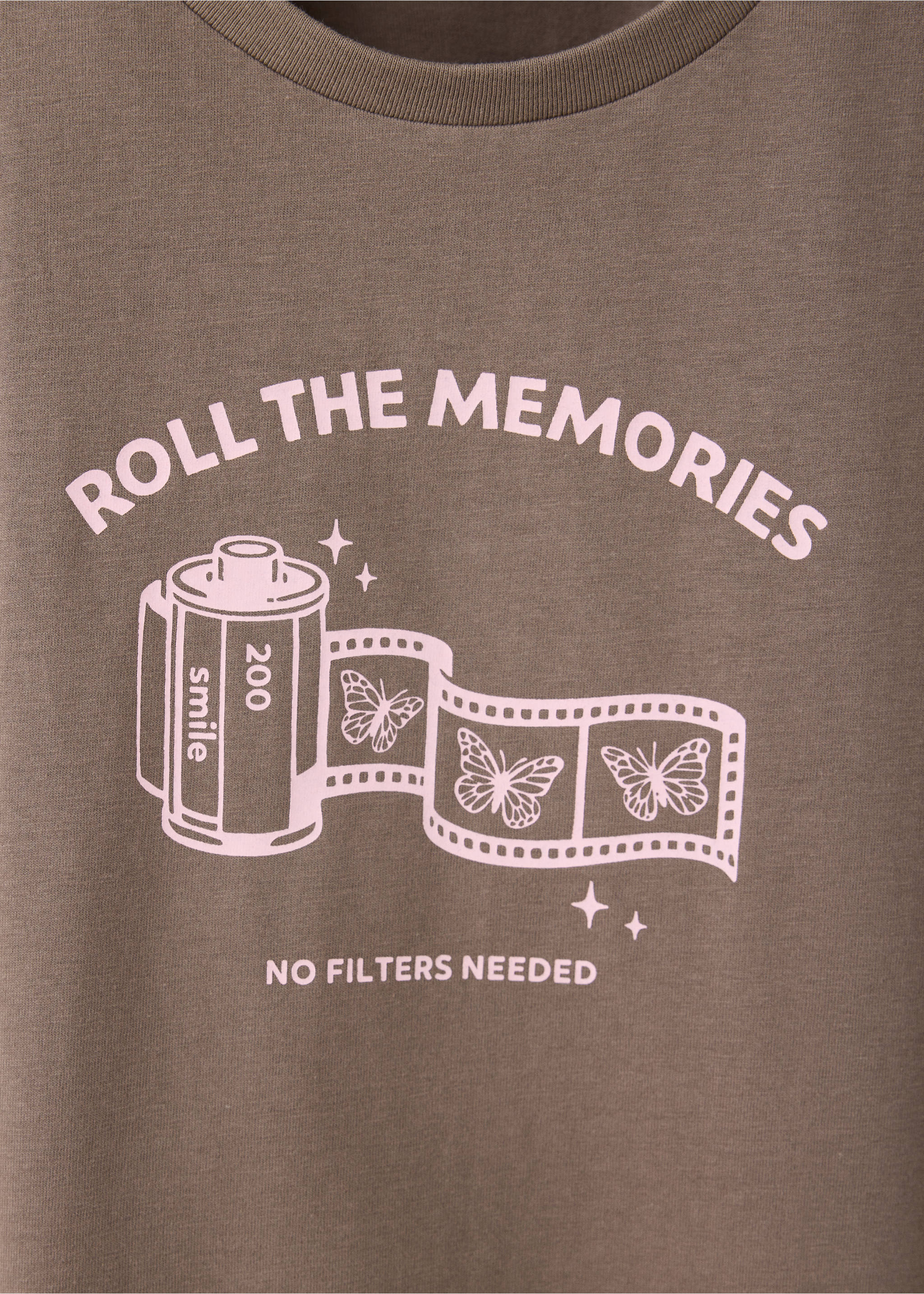 Cotton T-shirt with print detail - Details of the article 8, Brown. Ref: 37022909-00.