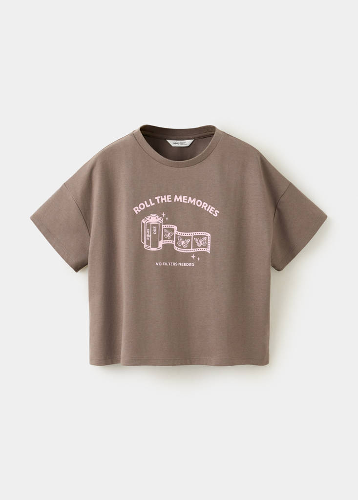 Cotton T-shirt with print detail - thumbnail 4