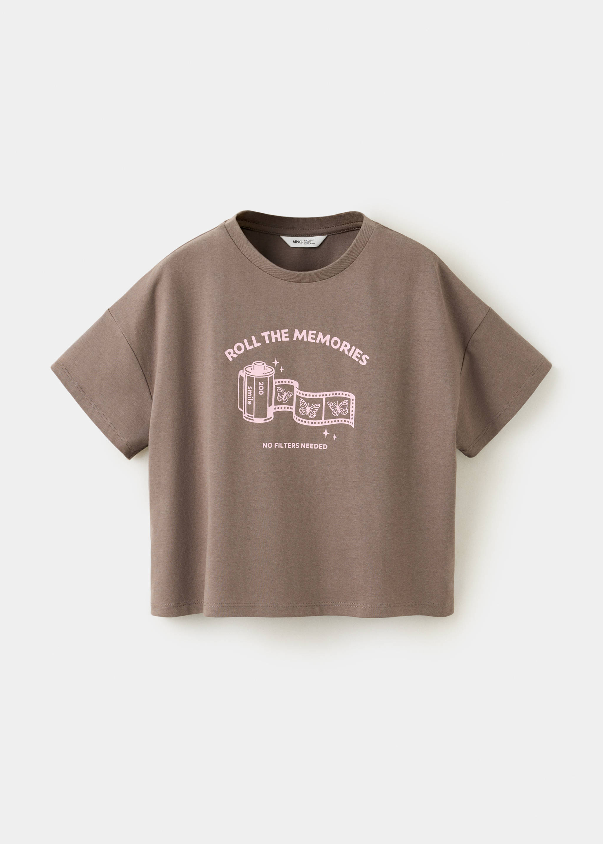 Cotton T-shirt with print detail - Article without model