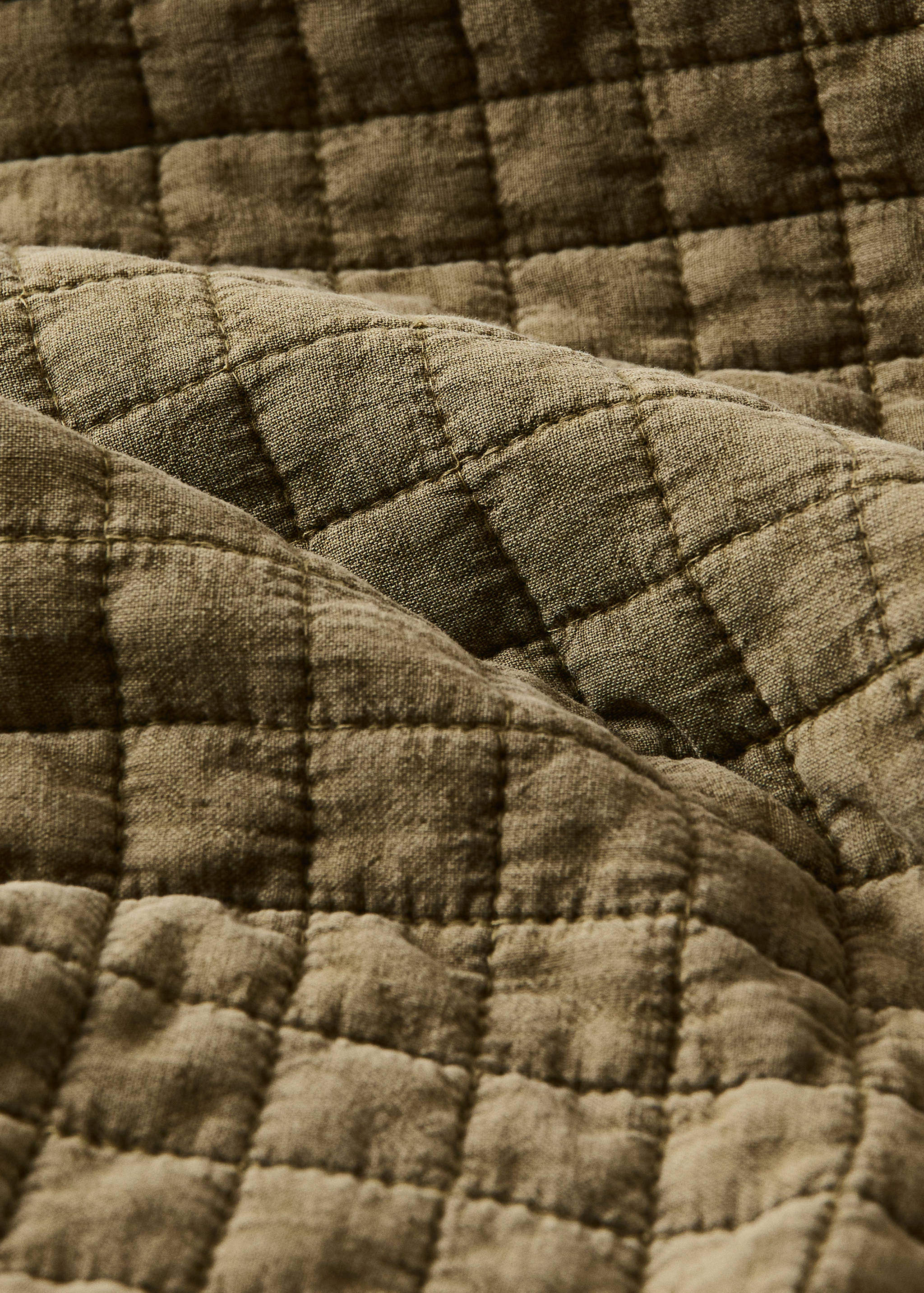 Garment-dyed cotton quilt squares bed 90/105 cm - Details of the article 1