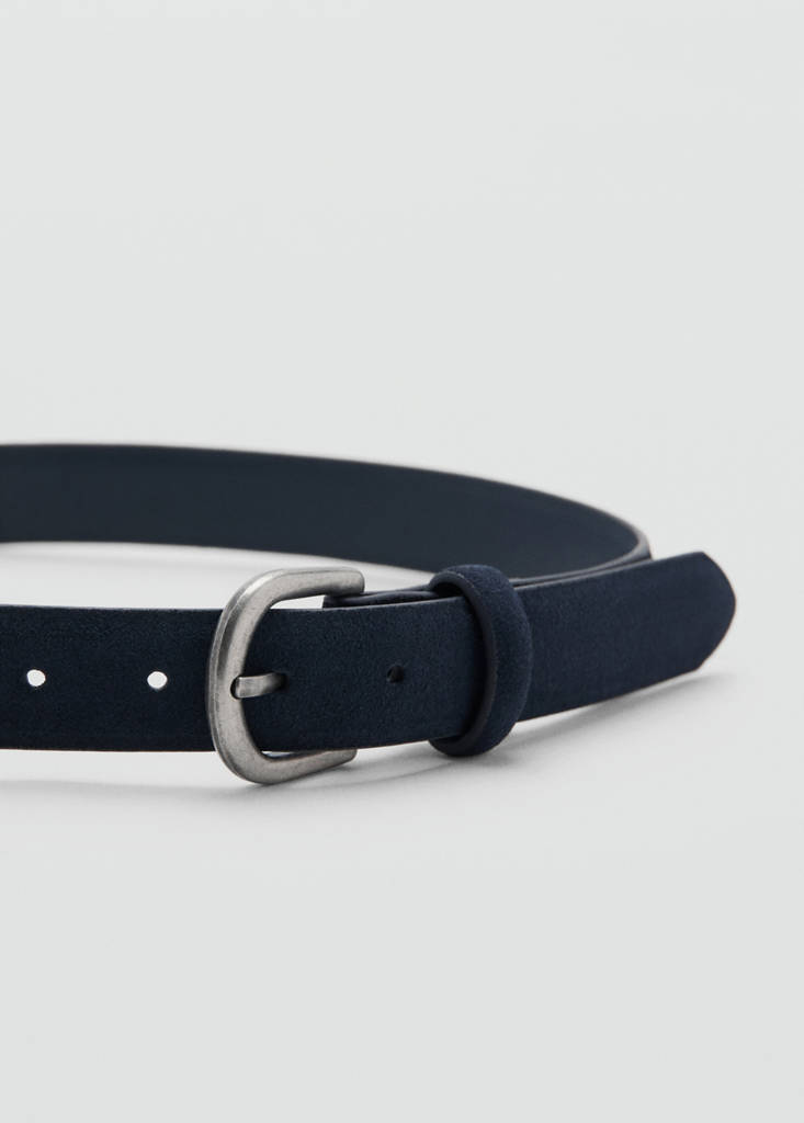 Leather belt — Navy