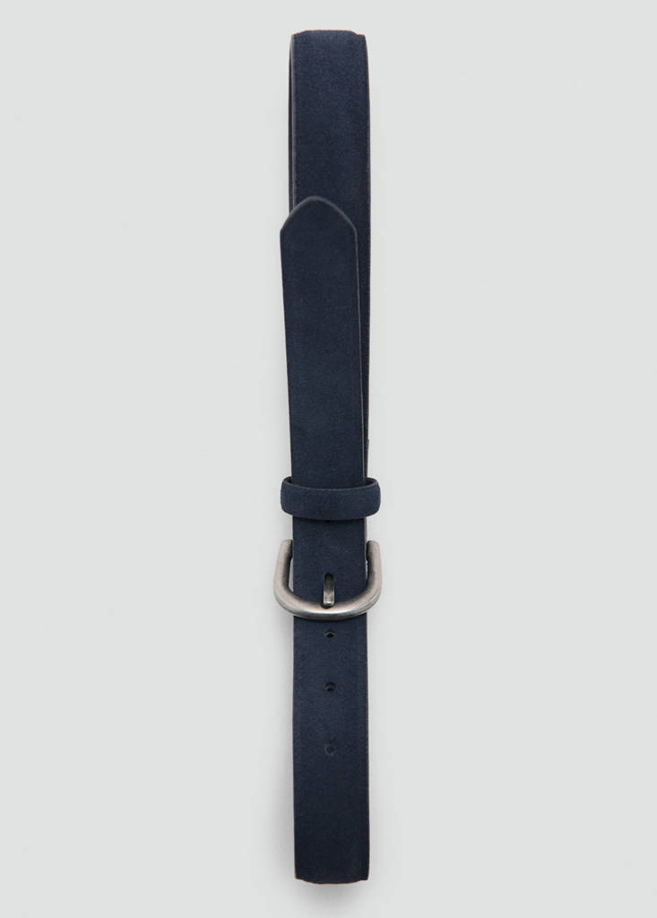 Leather belt — Navy