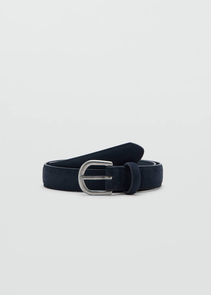 Leather belt — Navy