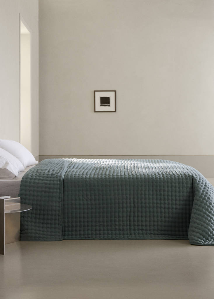 Mikrofaser-Edredón Bett 180/200 cm — Mittelgrün