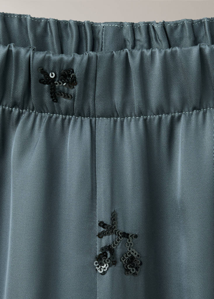 Satin sequin pyjama bottoms — Blue