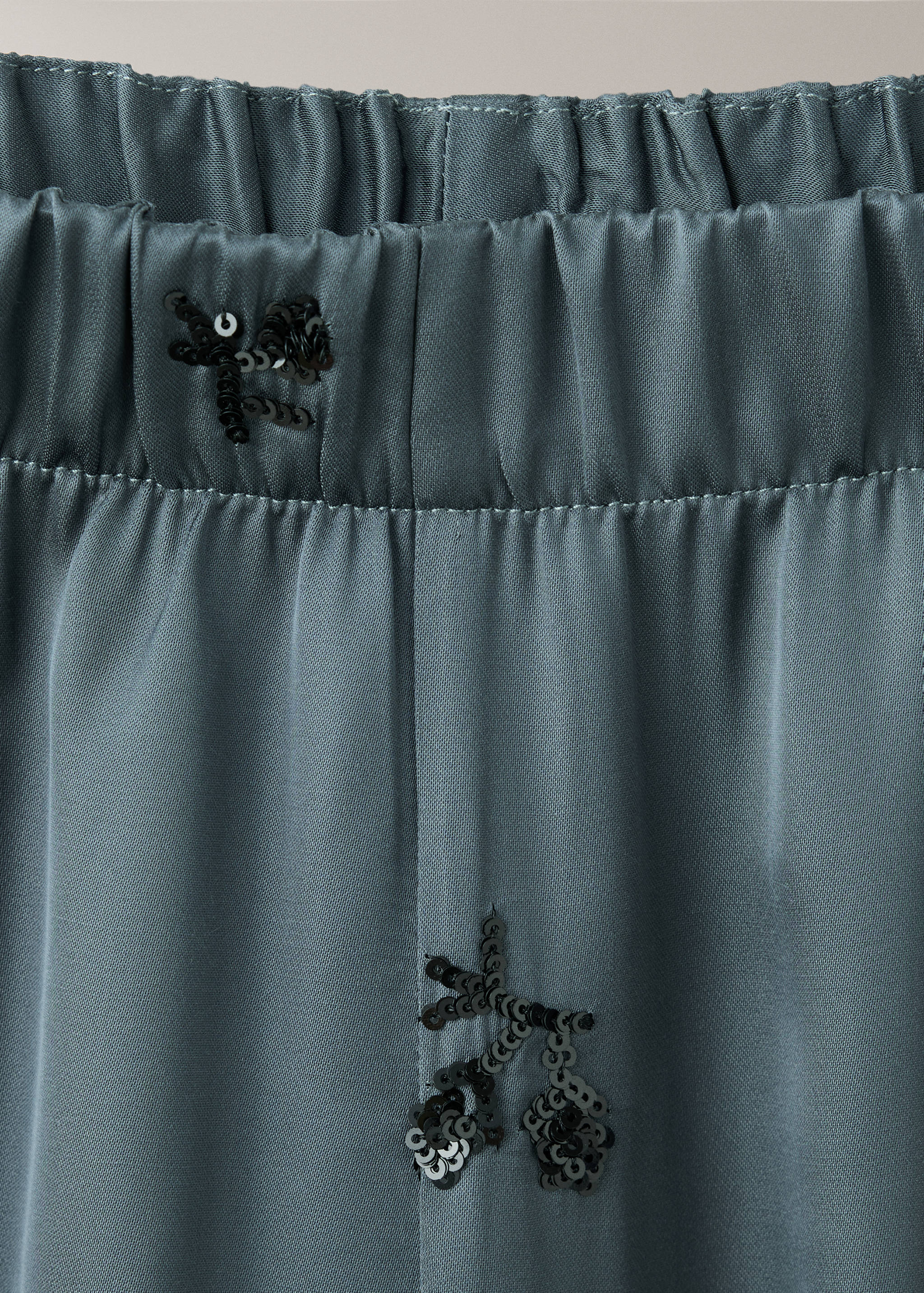 Sequin satin pajama pants - Details of the article 8