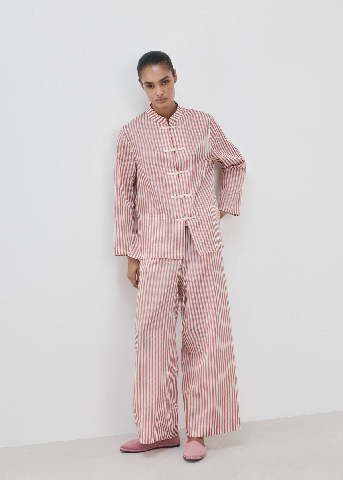 Striped pyjama shirt — Pink