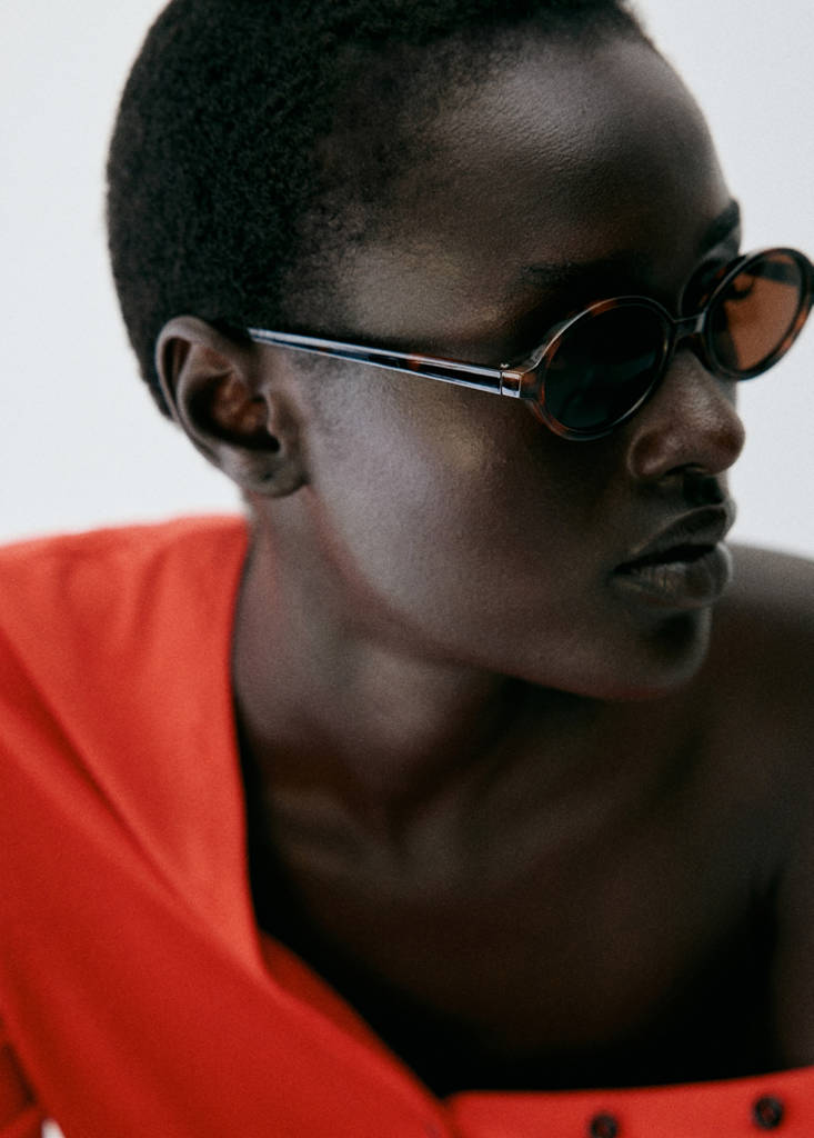 Oval-frame sunglasses — Chocolate