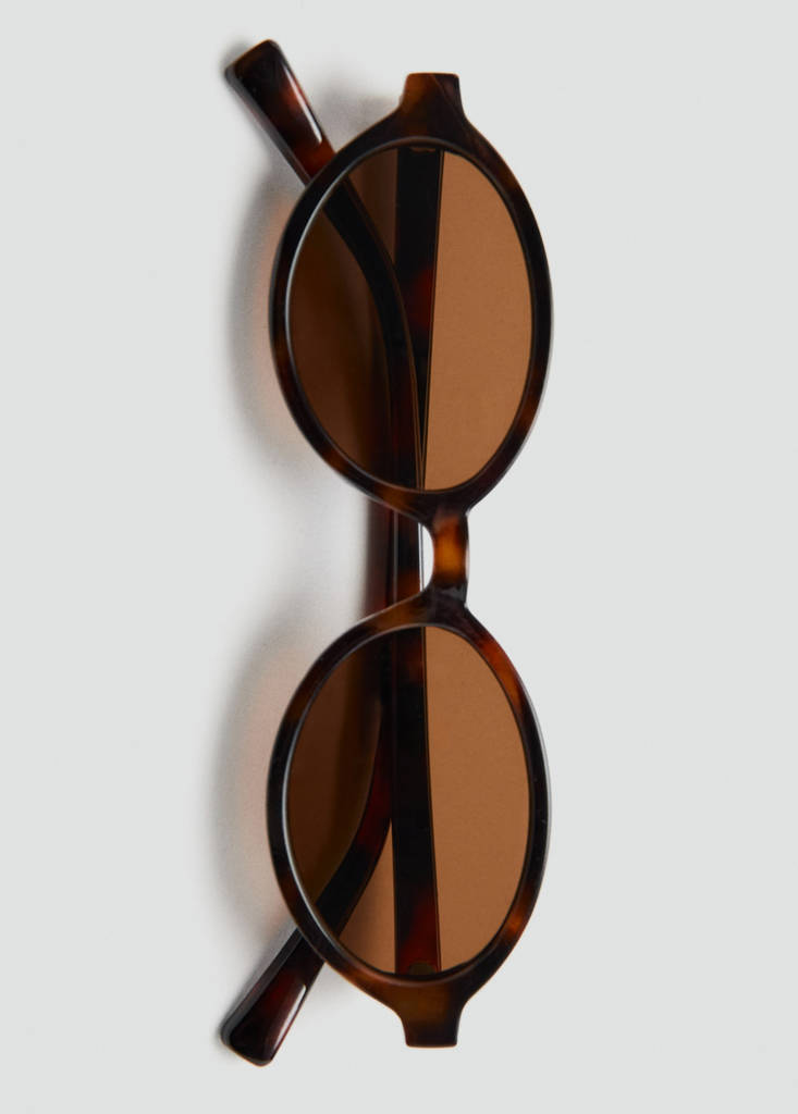 Oval-frame sunglasses — Chocolate