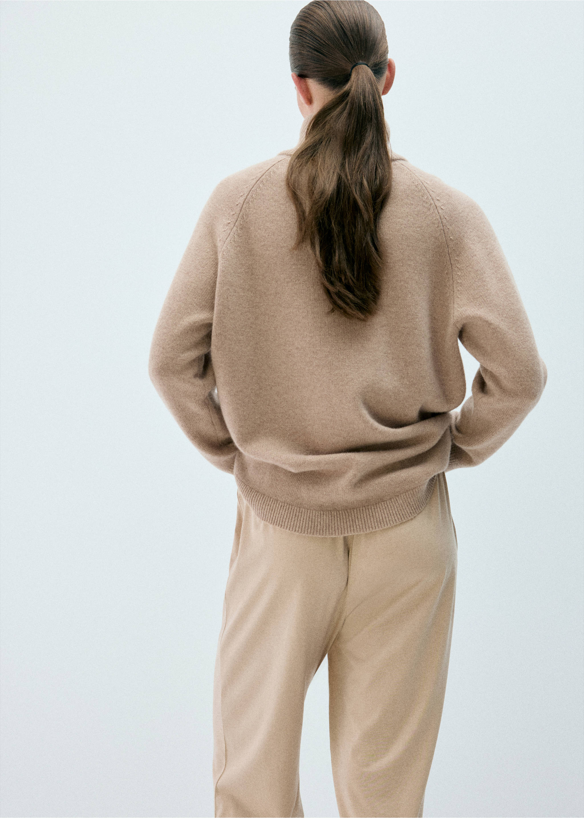 100% wool turtleneck sweater - Reverse of the article, Brown. Ref: 37022924-00.