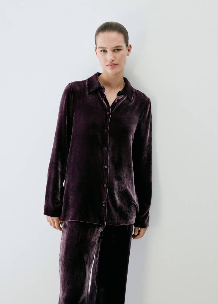 Silk velvet shirt — Purple