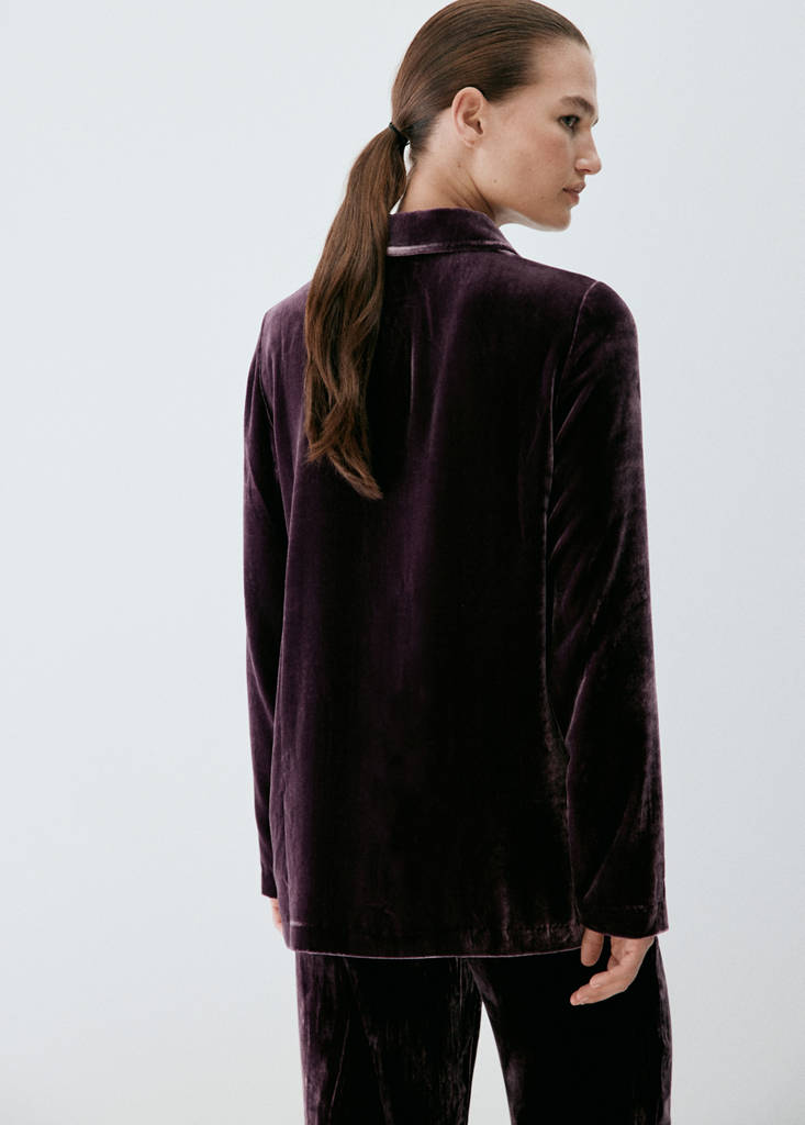 Silk velvet shirt — Purple