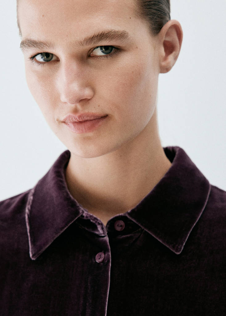 Silk velvet shirt — Purple