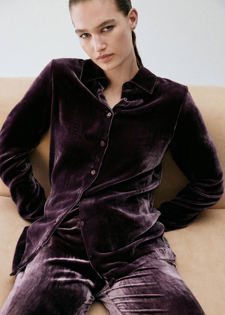 Silk velvet shirt — Purple