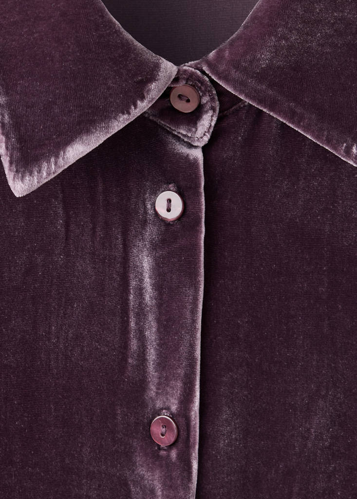 Silk velvet shirt — Purple