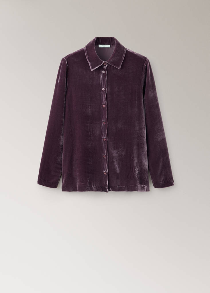 Silk velvet shirt — Purple
