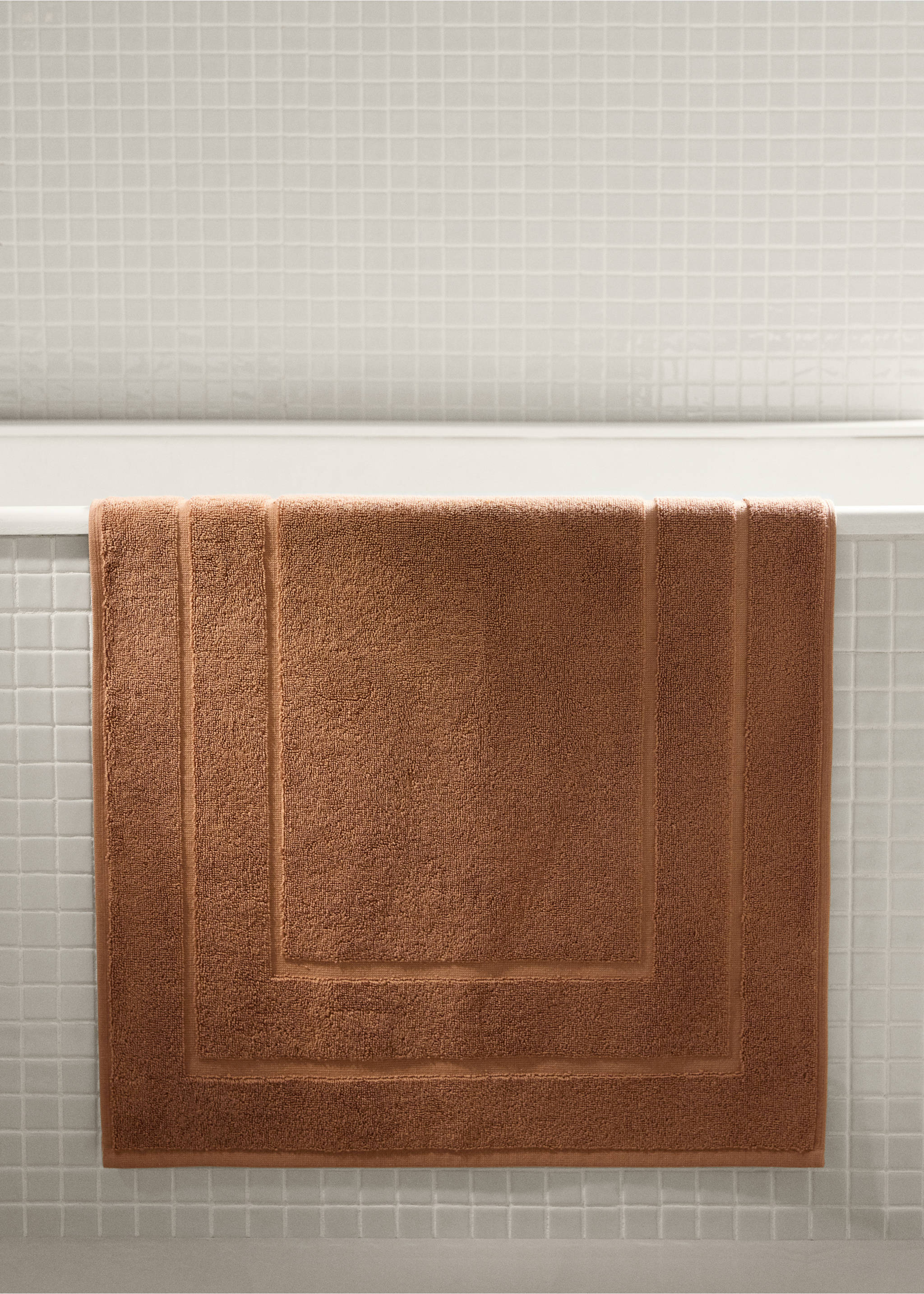 Cotton bath mat high absorption - General plane, Medium Brown. Ref: 37022931-00.